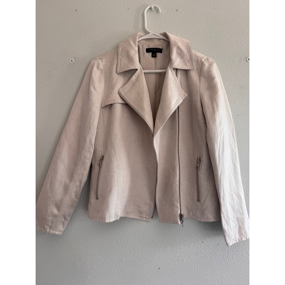 Ann Taylor Loft Light Grey Moto Style Jacket Size 6P